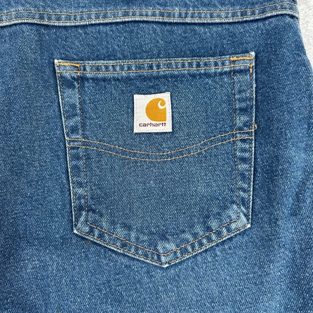 Carhartt Jeans‎ Mens 40x34 Blue Relaxed Fit B49 Straight Leg Denim Work Pants